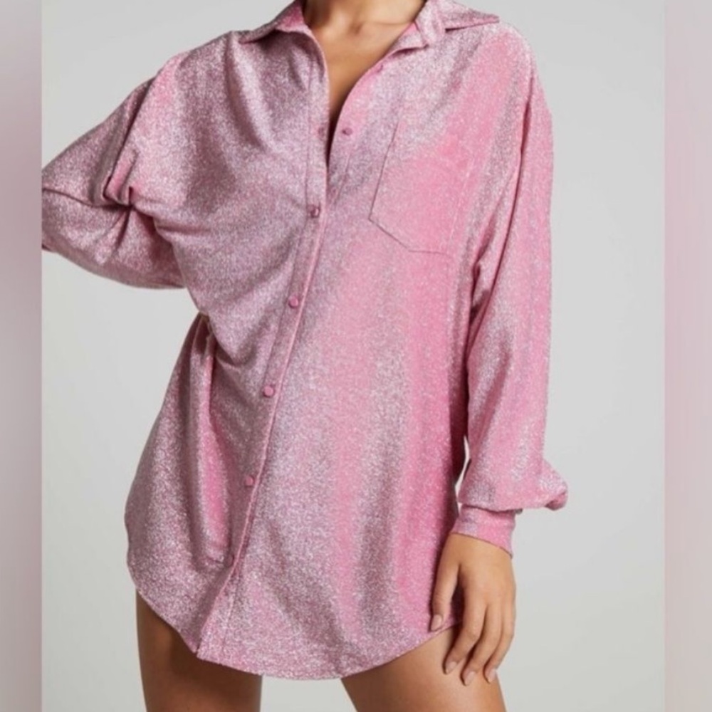 Showpo Sparkly Pink Shirt